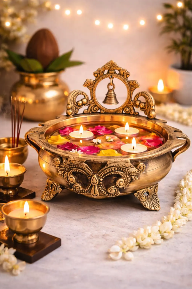 Brass Urli Centerpiece