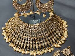Crystal Choker Pearl Bridal Set